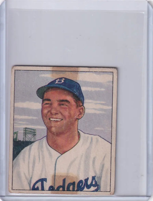 Vintage 1950 Bowman Baseball card of Rex Barney from the Brooklyn Dodgers