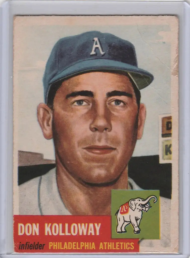 Vintage baseball card of Don Kolloway from the Philadelphia Athletics 1953 Topps