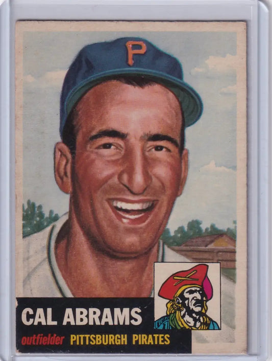 1953 Topps Baseball card featuring Cal Abrams of the Pittsburgh Pirates