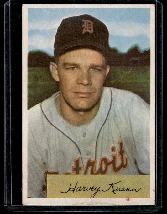 Vintage 1954 Bowman #23 Harvey Kuenn Detroit Tigers baseball card in excellent condition