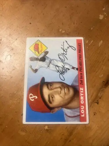 Lou Ortiz baseball card from 1955 Topps, a collectible for Philadelphia Phillies fans