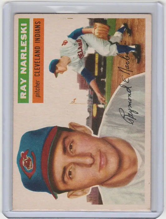 Baseball card of Ray Narleski, Cleveland Indians EXMT, featuring Chicago Cubs player