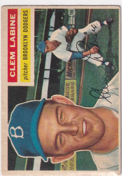 Vintage 1956 Topps #295 Clem Labine - Brooklyn Dodgers baseball card collectible