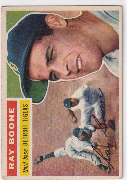 Vintage 1956 Topps baseball card of Ray Boone - Detroit Tigers player