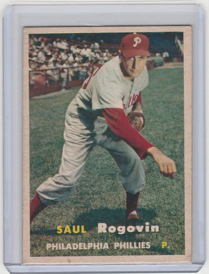 Baseball card of Saul Rogovin Philadelphia Phillies pitcher in EXMT condition