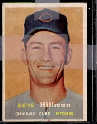 1957 Topps #351 Dave Hillman baseball card showcasing the player in action