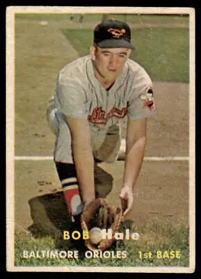 Vintage 1957 Topps #406 Bob Hale baseball card for Baltimore Orioles collectors