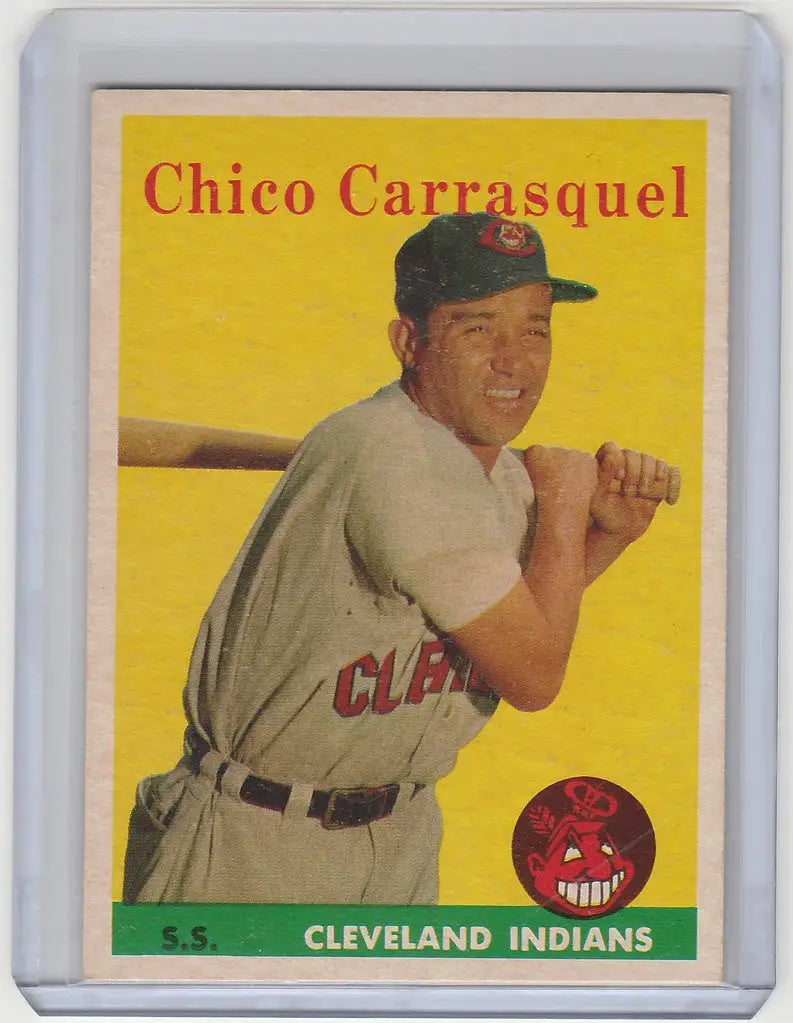 Baseball card of Chico Carrasquel, Cleveland Indians, featured in EXMT condition