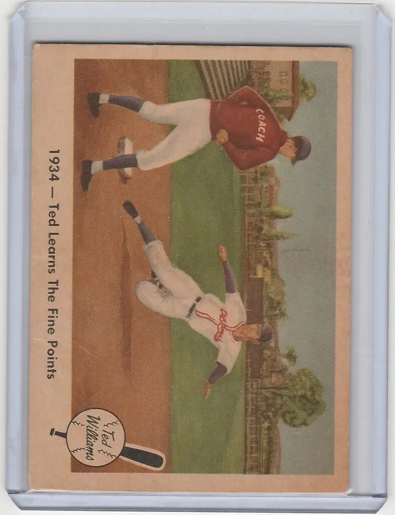 Vintage Baseball Card from Fleer Ted Williams Set showcasing players in action EXMT condition