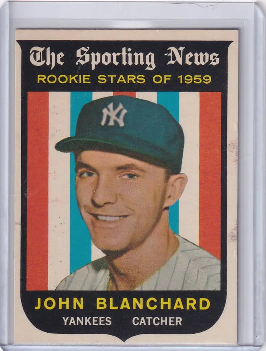 1959 Topps Baseball card of John Blanchard, rookie catcher for New York Yankees