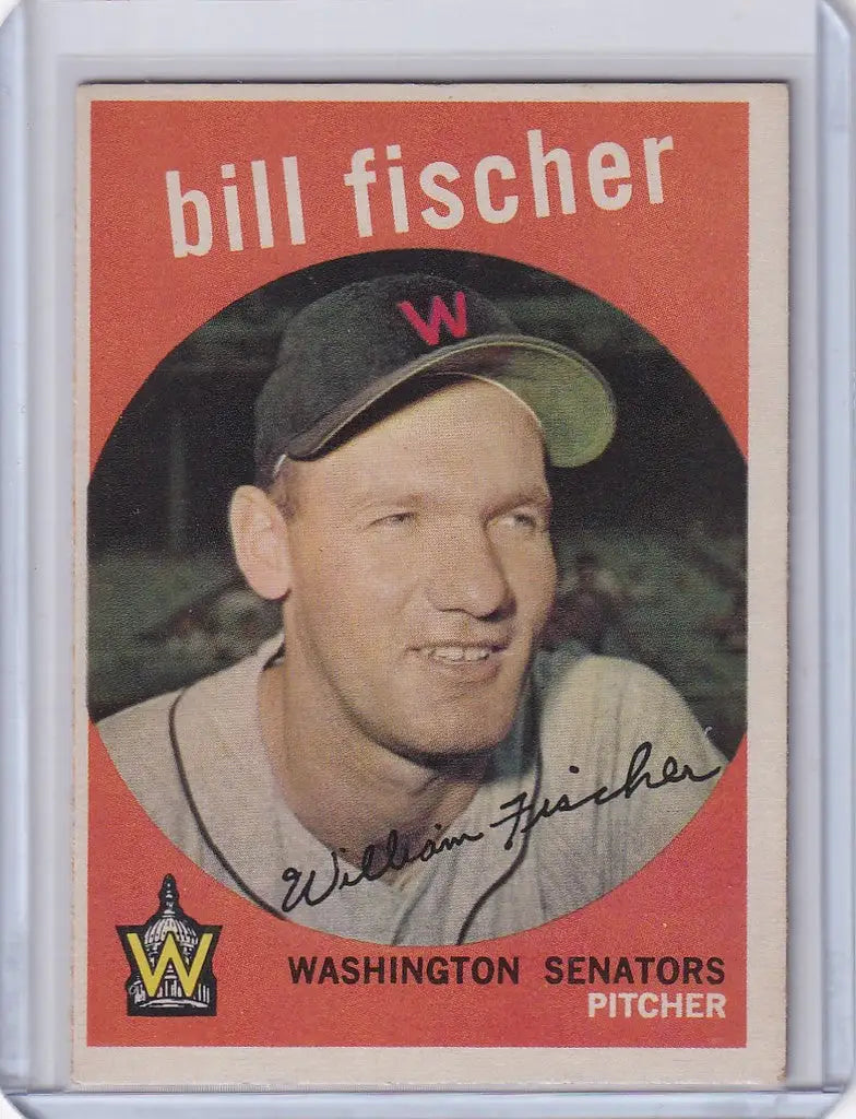 Baseball card of Bill Fischer, Washington Senators pitcher, Topps Baseball collectible