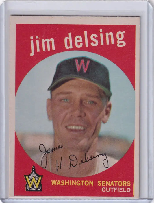 Baseball card of Jim Delsing, Washington Senators, Topps Baseball 1959 edition