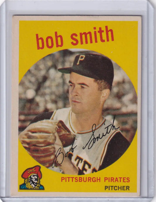 Vintage Topps Baseball card of Bob Smith in Pittsburgh Pirates uniform