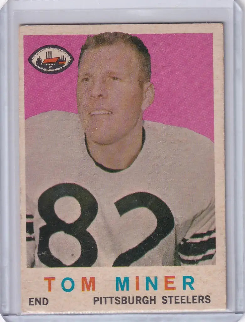 Vintage Topps Football card featuring Tom Miner of the Pittsburgh Steelers