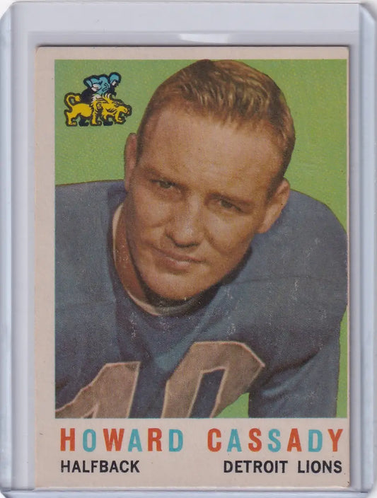 Vintage 1959 Topps Football card of Howard Cassady, Detroit Lions halfback number 40