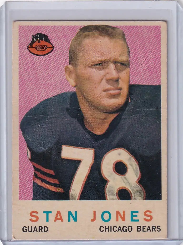 Vintage Topps Football card of Stan Jones, Chicago Bears player jersey number 78