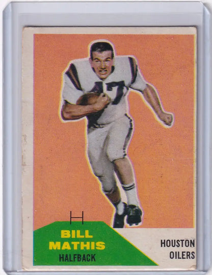 Vintage Fleer Football trading card of Bill Mathis, Houston Oilers player