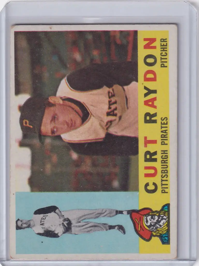 1960 Topps Curt Raydon trading card featuring Pittsburgh Pirates player artwork