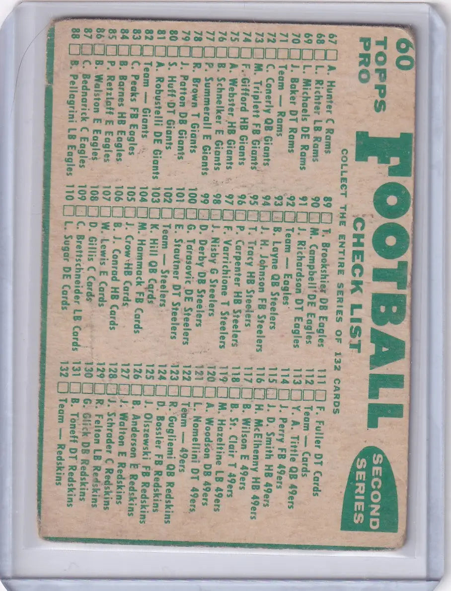 Vintage Topps Football card of the Packers Team featuring statistics in green print