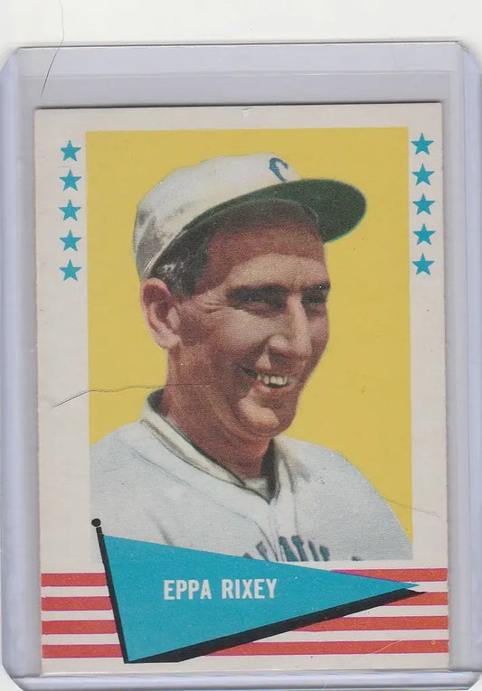 Baseball card of Eppa Rixey, Cincinnati Reds, from 1961 Fleer Baseball Greats EXMT