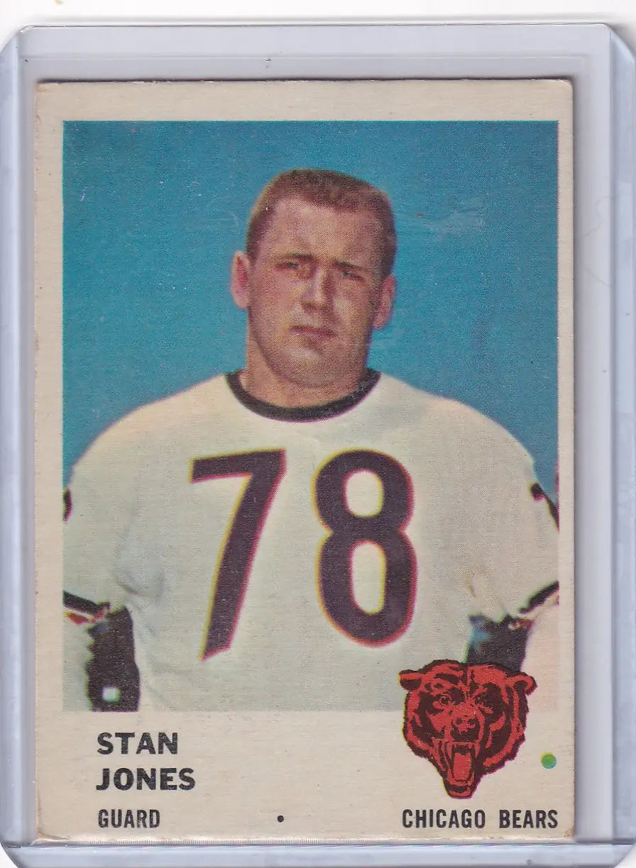 Vintage Fleer Football card of Stan Jones, Chicago Bears jersey number 78