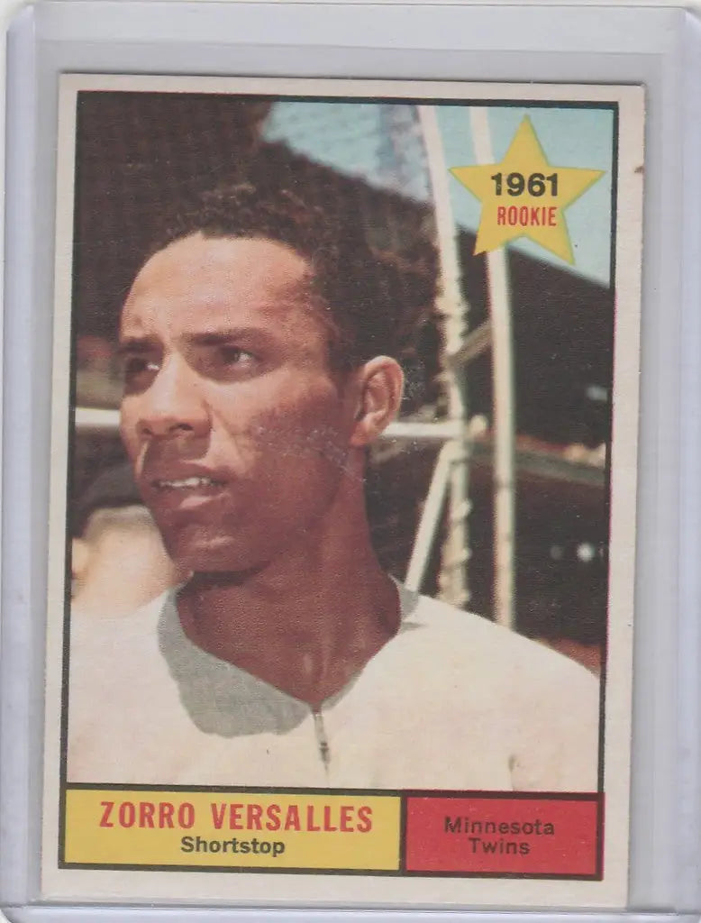 Baseball card of Zorro Versalles from Minnesota Twins 1961 Topps NRMT