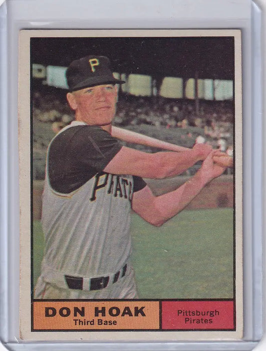 Baseball card of Don Hoak in batting stance for Pittsburgh Pirates 1961 Topps #230