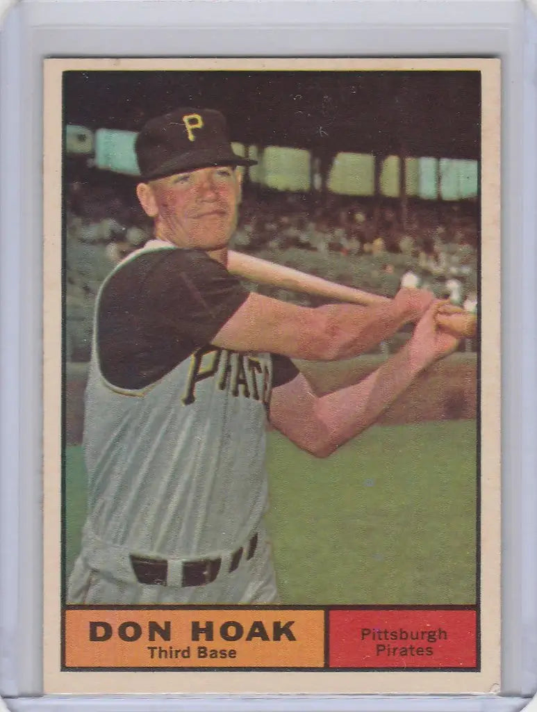 Vintage Baseball Card of Don Hoak in Batting Stance, Pittsburgh Pirates NRMT