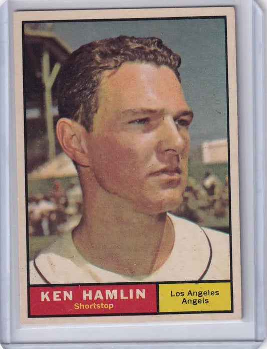 Baseball card of Ken Hamlin from the Los Angeles Angels, 1961 Topps #263