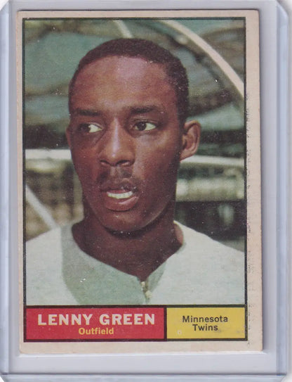 Vintage 1961 Topps #4 Lenny Green baseball card for Minnesota Twins outfielder