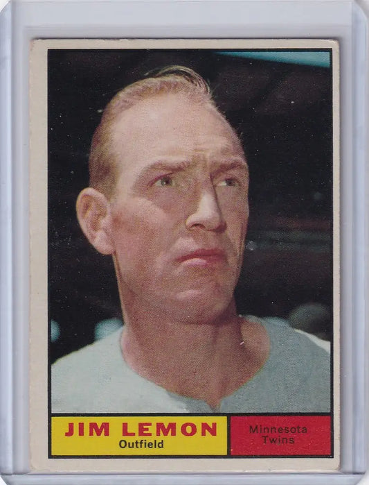 1961 Topps trading card of Jim Lemon from the Minnesota Twins team