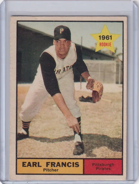 Earl Francis Pittsburgh Pirates pitcher trading card from 1961 Topps #54