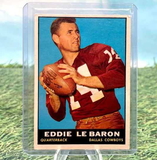 Eddie Le Baron 1961 Topps Football card featuring Dallas Cowboys player memorabilia