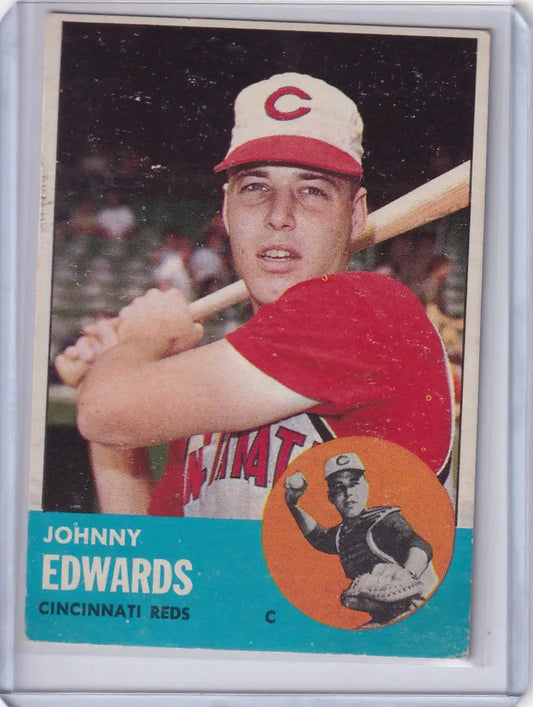 Vintage baseball card of Johnny Edwards - Cincinnati Reds 1963 Topps 178