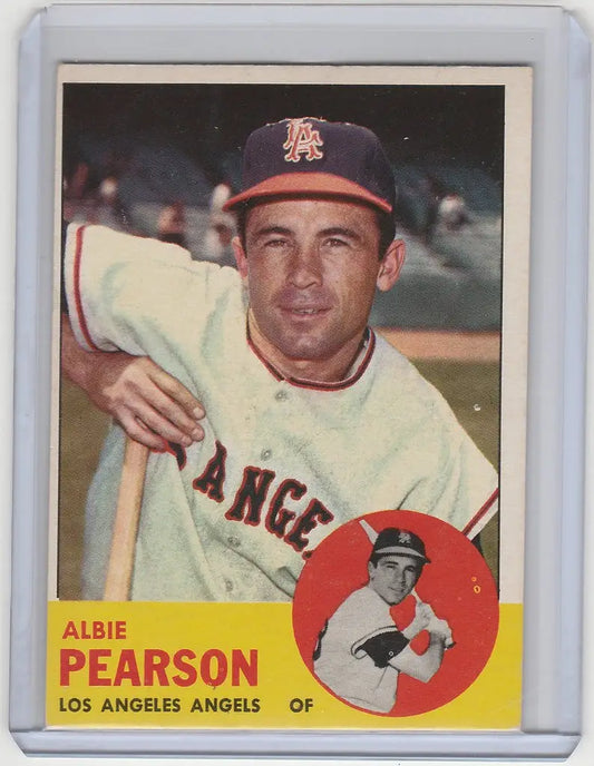 1963 Topps #182 Albie Pearson Los Angeles Angels EXMT baseball card display