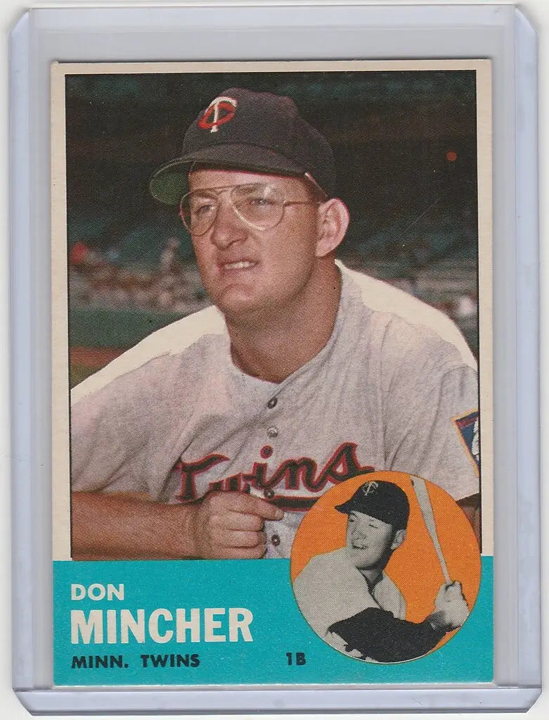 Vintage 1963 Topps Don Mincher Minnesota Twins card in NRMT condition