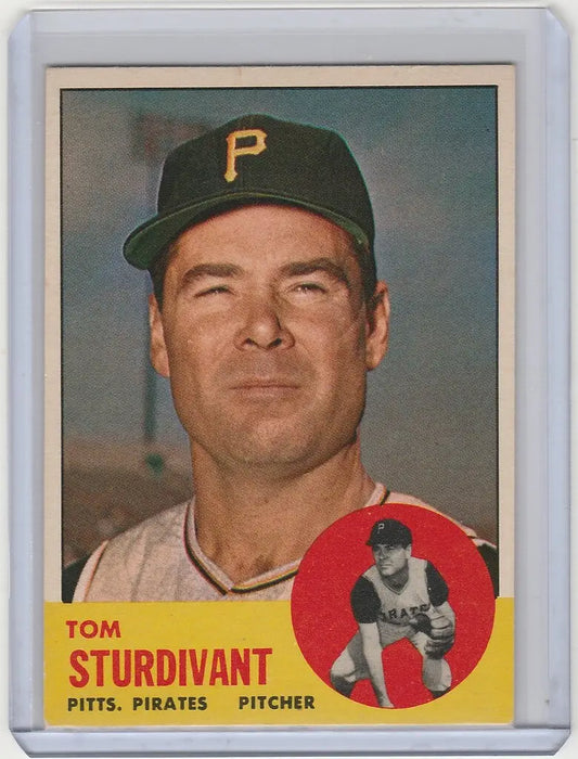 Baseball card of Tom Sturdivant, Pittsburgh Pirates, 1963 Topps #281 NRMT condition