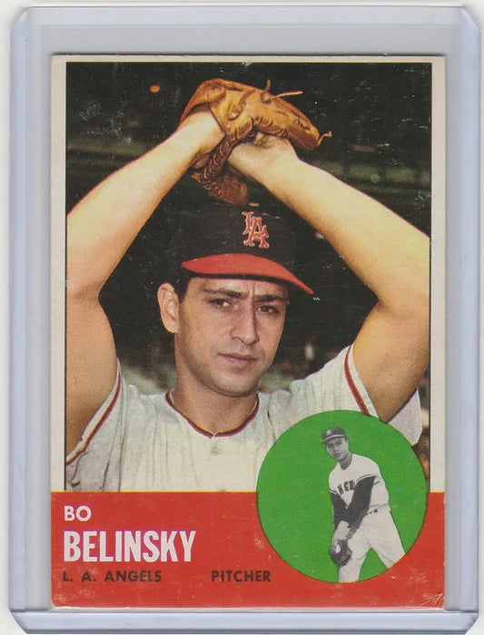 Baseball card of Bo Belinsky for the Los Angeles Angels EXMT collectible item