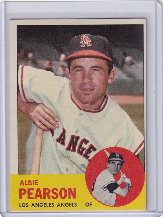 1963 Topps Baseball card of Albie Pearson Los Angeles Angels player #182