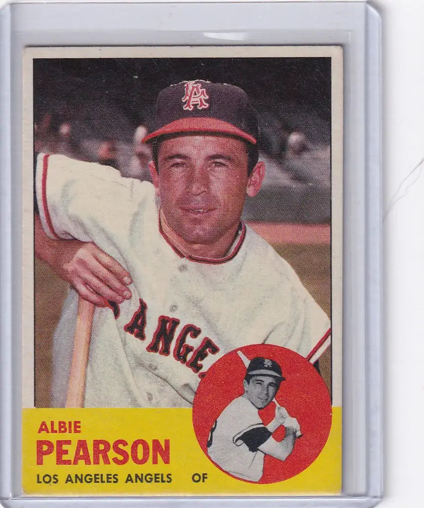 1963 Topps Baseball card of Albie Pearson, Los Angeles Angels outfielder