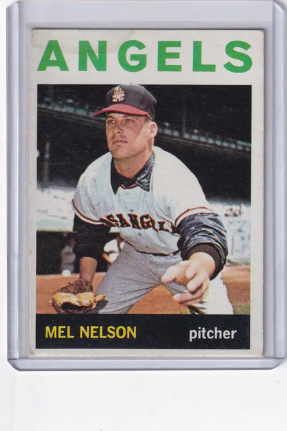 Baseball card of Mel Nelson, pitcher for the Los Angeles Angels, 1964 Topps #273