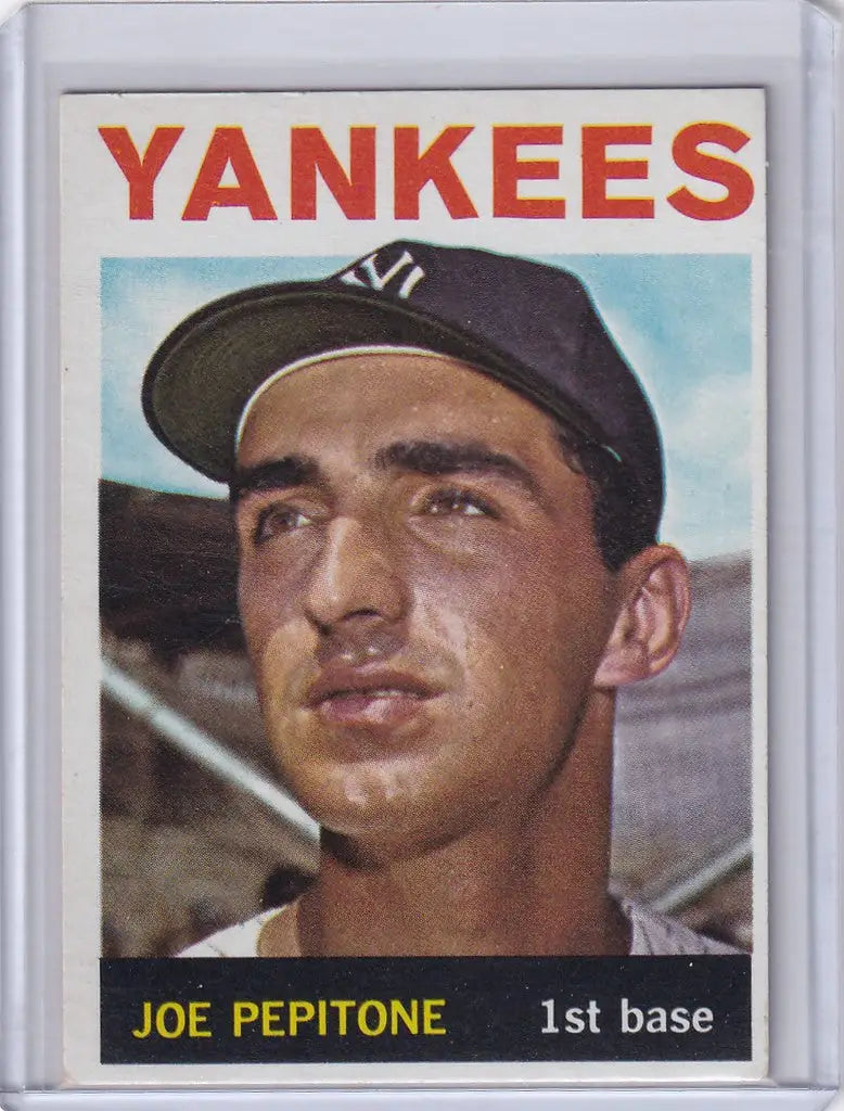 Topps Baseball card of Joe Pepitone, New York Yankees player from 1964