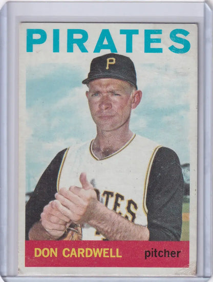 Vintage 1964 Topps Baseball card of Don Cardwell, Pittsburgh Pirates pitcher