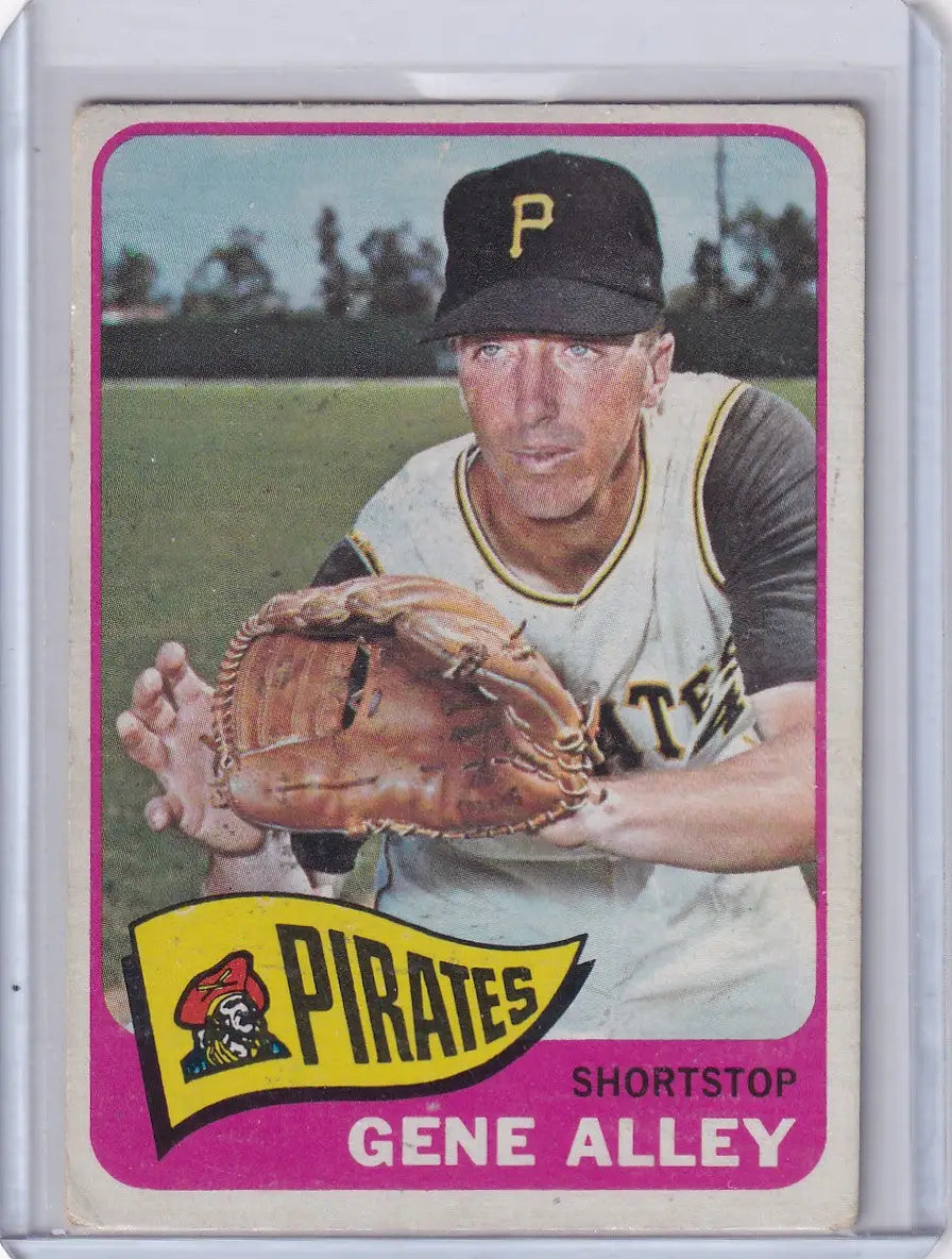 Gene Alley fielding on 1965 Topps Baseball card for Pittsburgh Pirates