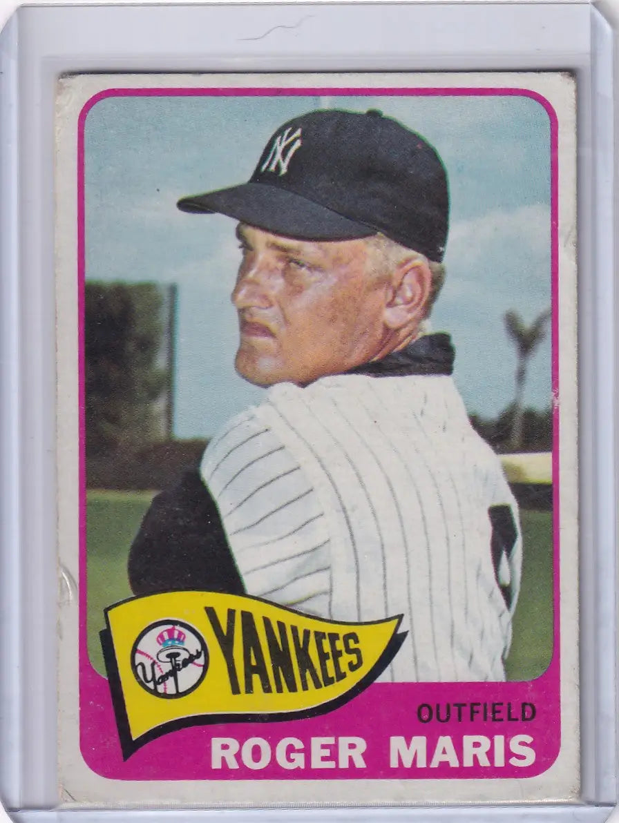 1965 Topps Baseball #155 card of Roger Maris from the New York Yankees