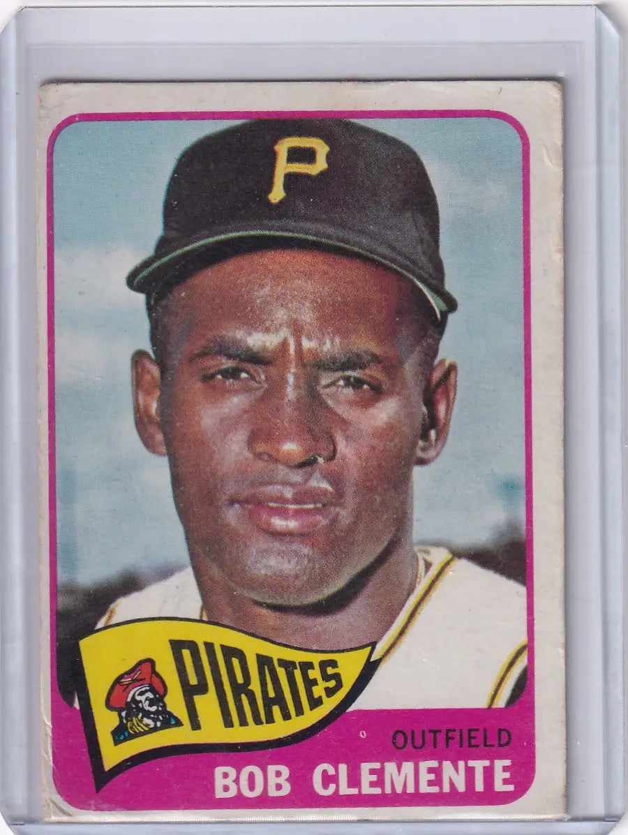 1965 Topps Baseball card of Roberto Clemente, Pittsburgh Pirates outfielder