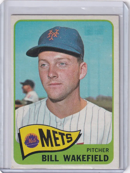 Topps Baseball trading card of Bill Wakefield, New York Mets pitcher, 1965 edition