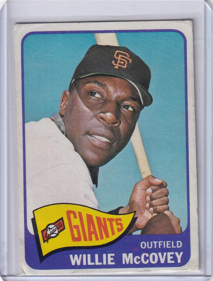 1965 Topps Baseball card of Willie McCovey, San Francisco Giants outfielder