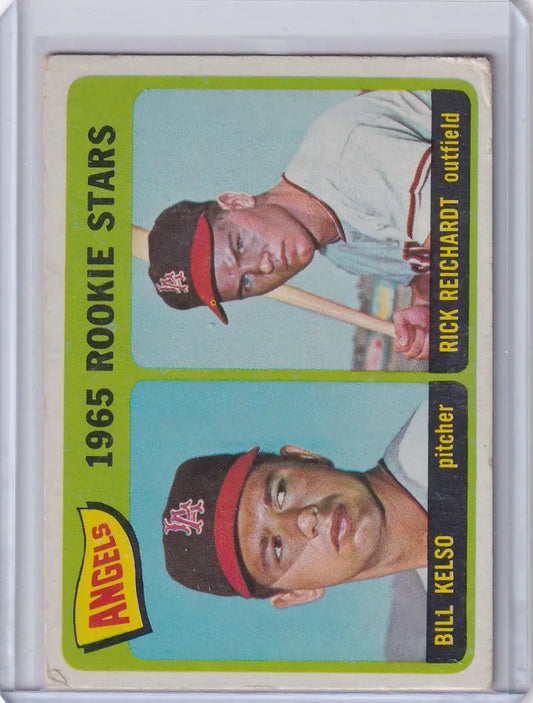 1965 Topps Baseball card of Angels Rookies Bill Kelso and Rick Reichardt