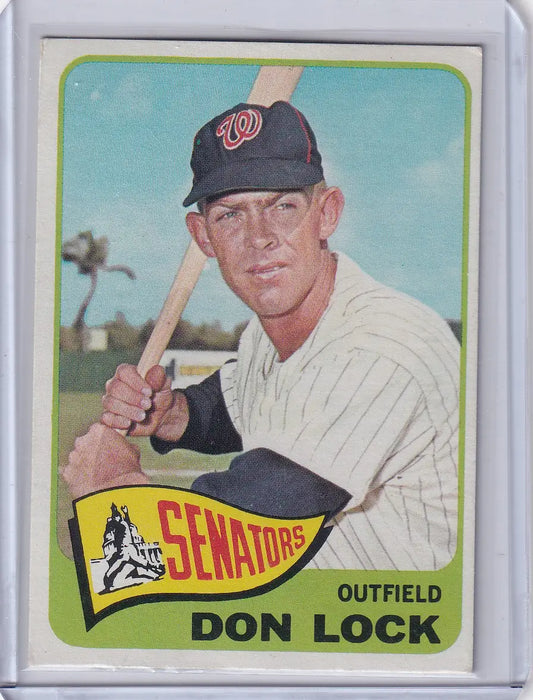 1965 Topps Baseball card of Don Lock, outfielder for the Washington Senators